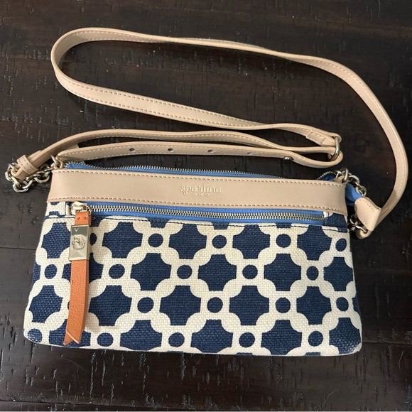 Spartina 449 Navy and Cream Crossbody Bag - Picture 1 of 4